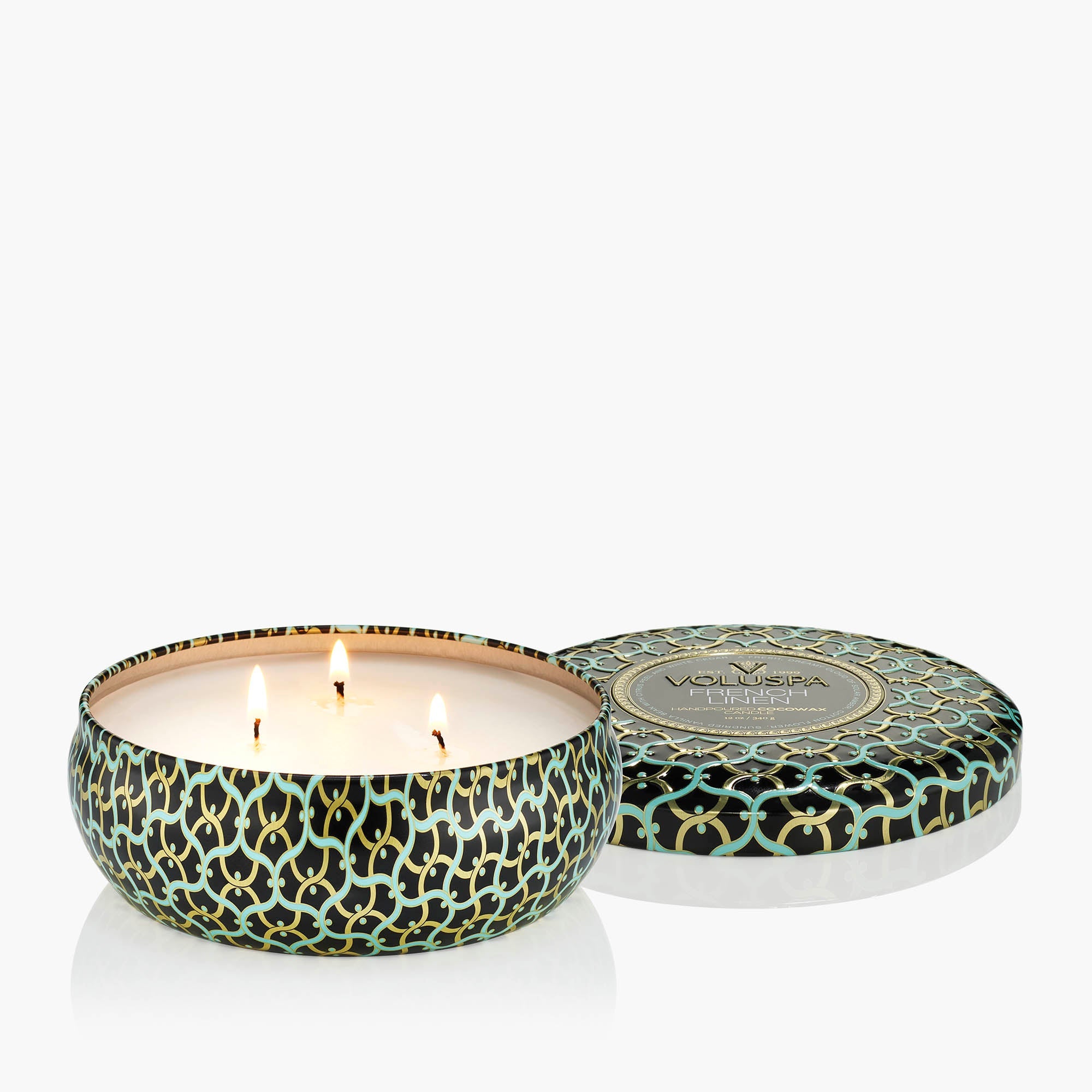 French Linen - 3 Wick Tin Candle - Image 3
